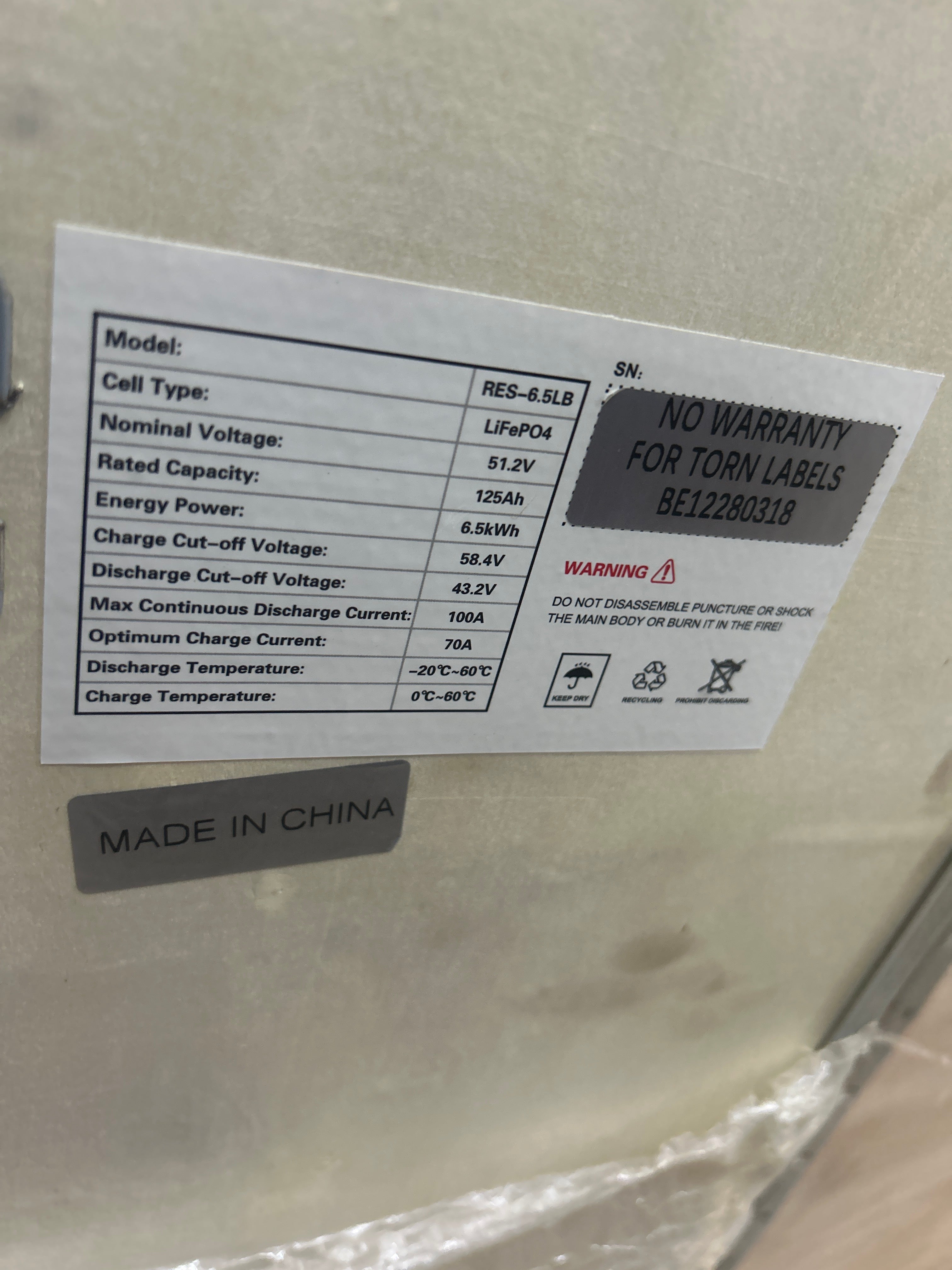 HYPER LITHIUM BATTERY 6.5KWH/48V