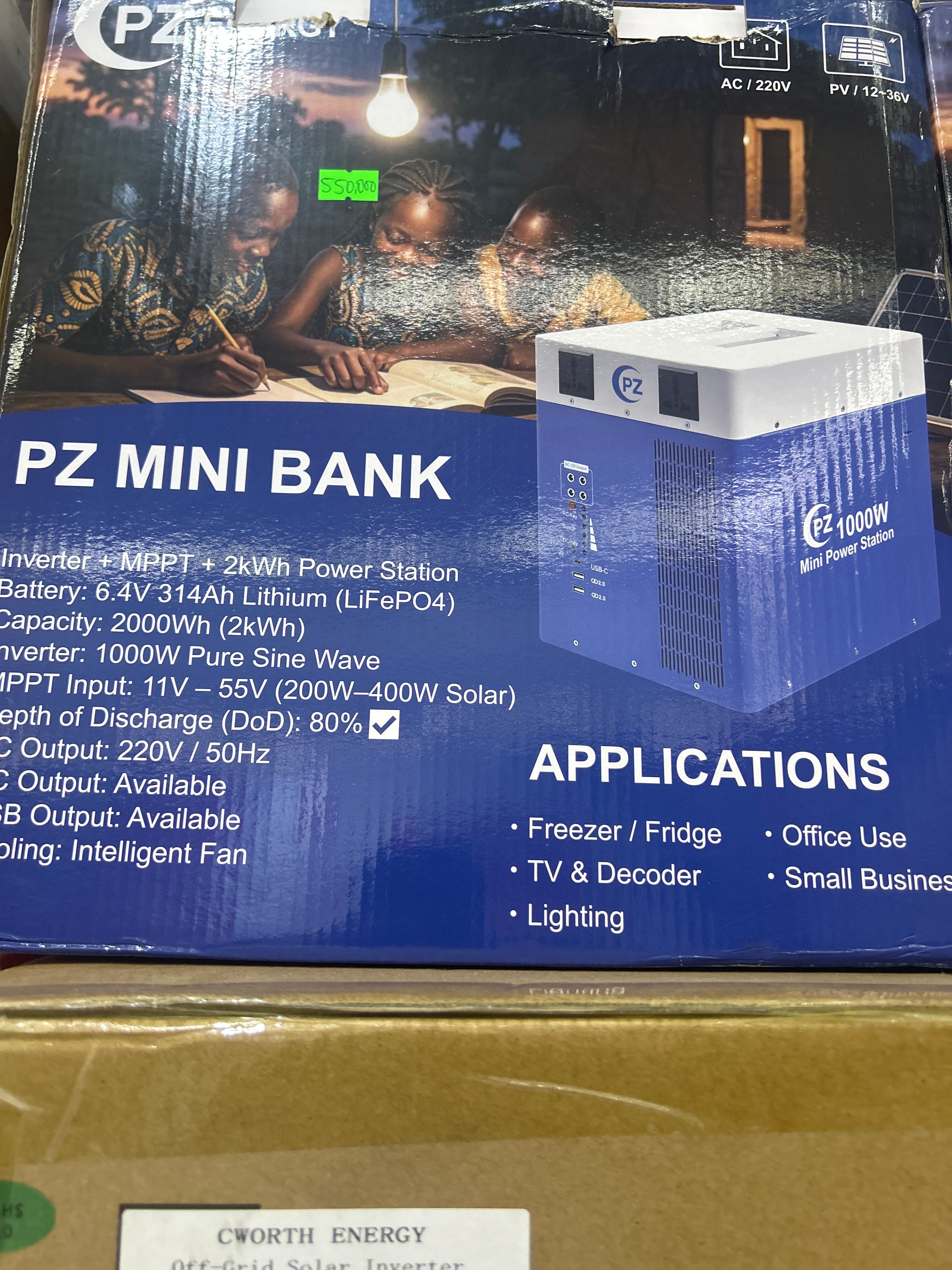 PZ 1KVA/2KWH SOLAR GENERATOR (MINI BANK)