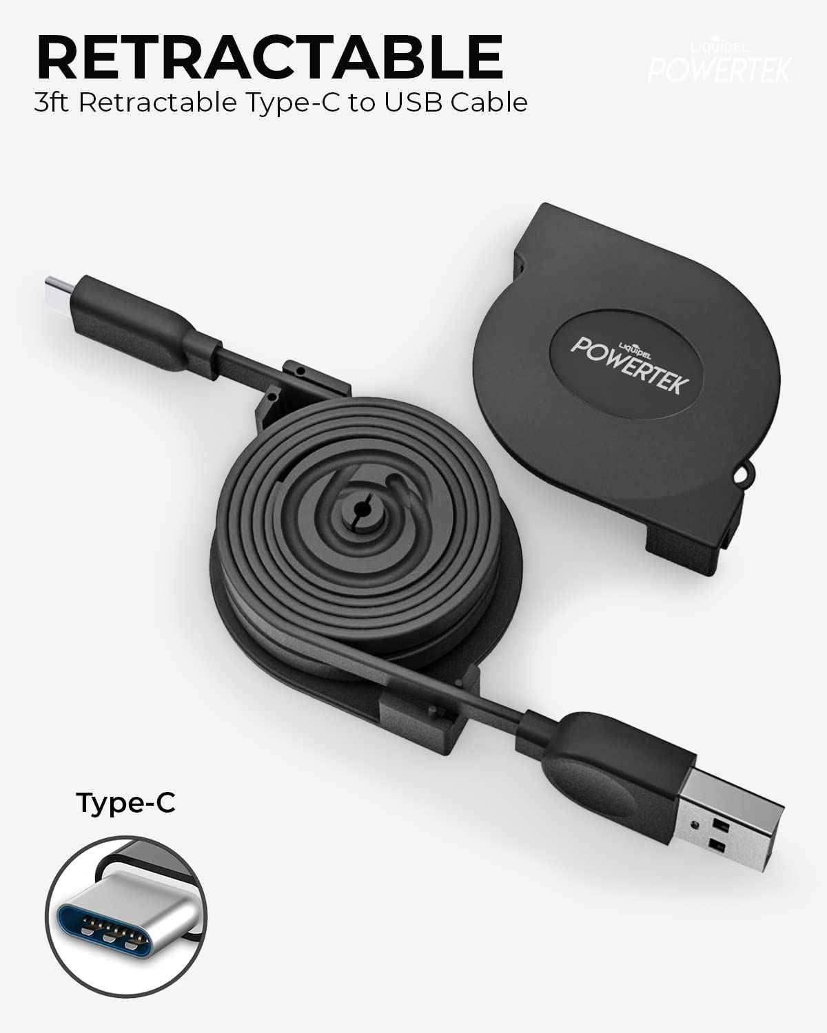 Auto Retractable 2.5M Printer Cable 2.0 USB - Joche