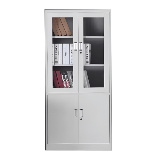 Half Glass Cupboard in White - Joche