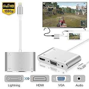 Lightning to HDMI-VGA-Audio Adapter for Seamless Connectivity - Joche