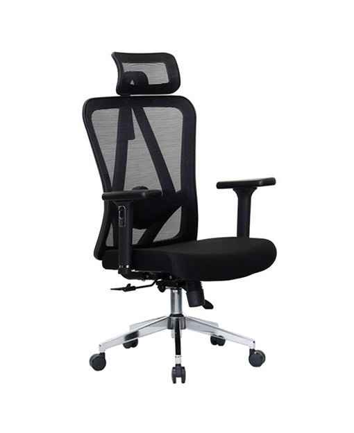 Swivel Black Chair with Headrest - Joche