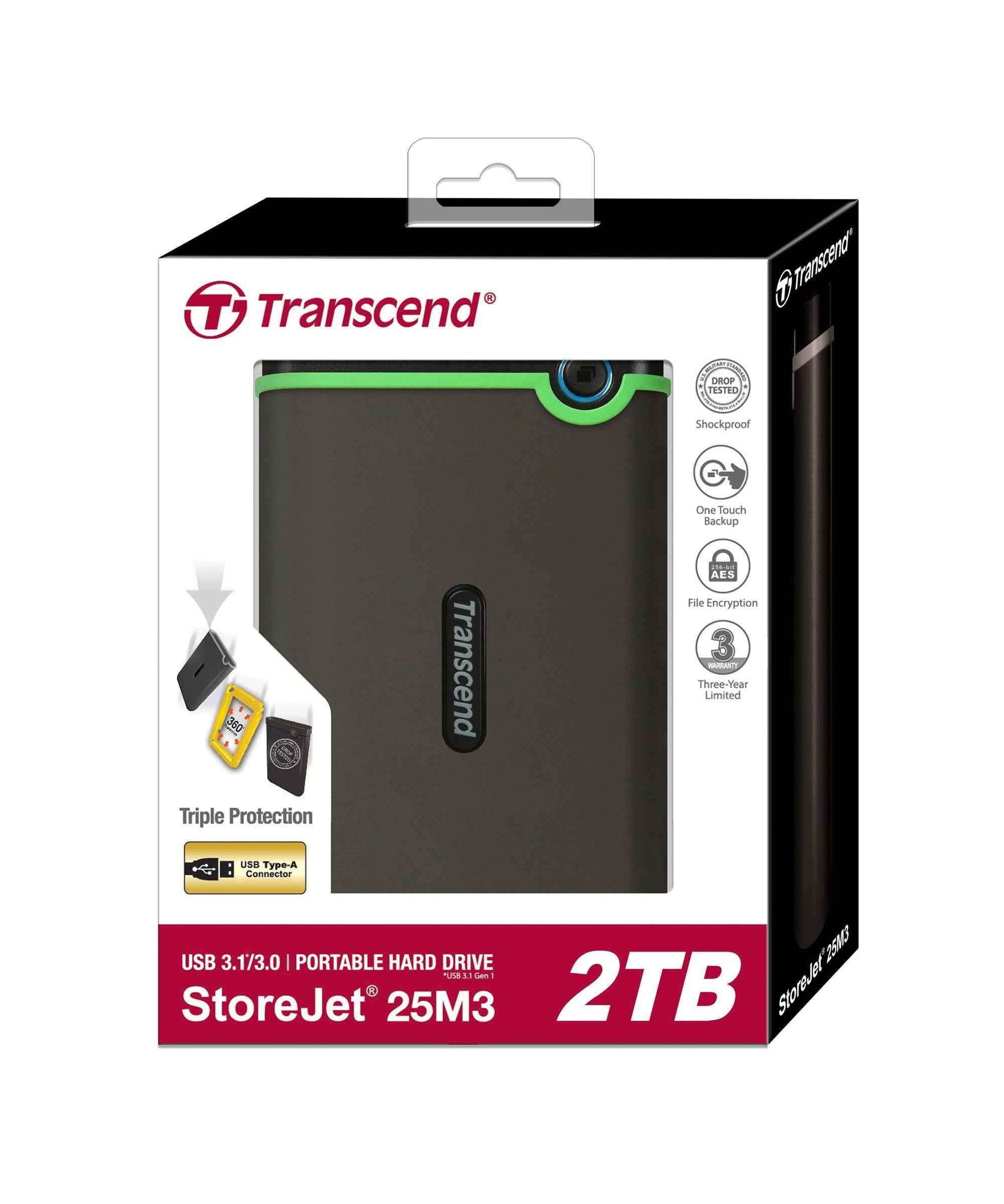 Transcend StoreJet External Hard Drive 1TB - Reliable Portable Storage Solution - Joche