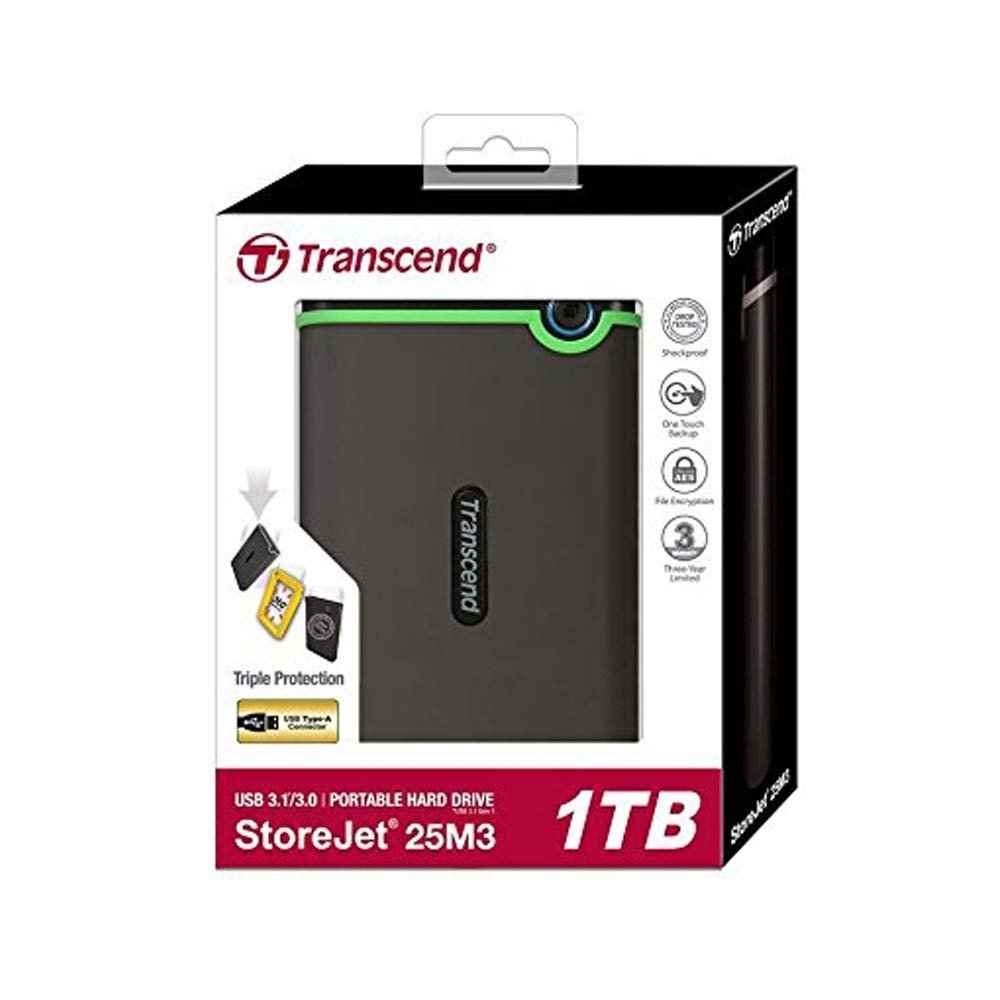 Transcend StoreJet External Hard Drive 1TB - Reliable Portable Storage Solution - Joche