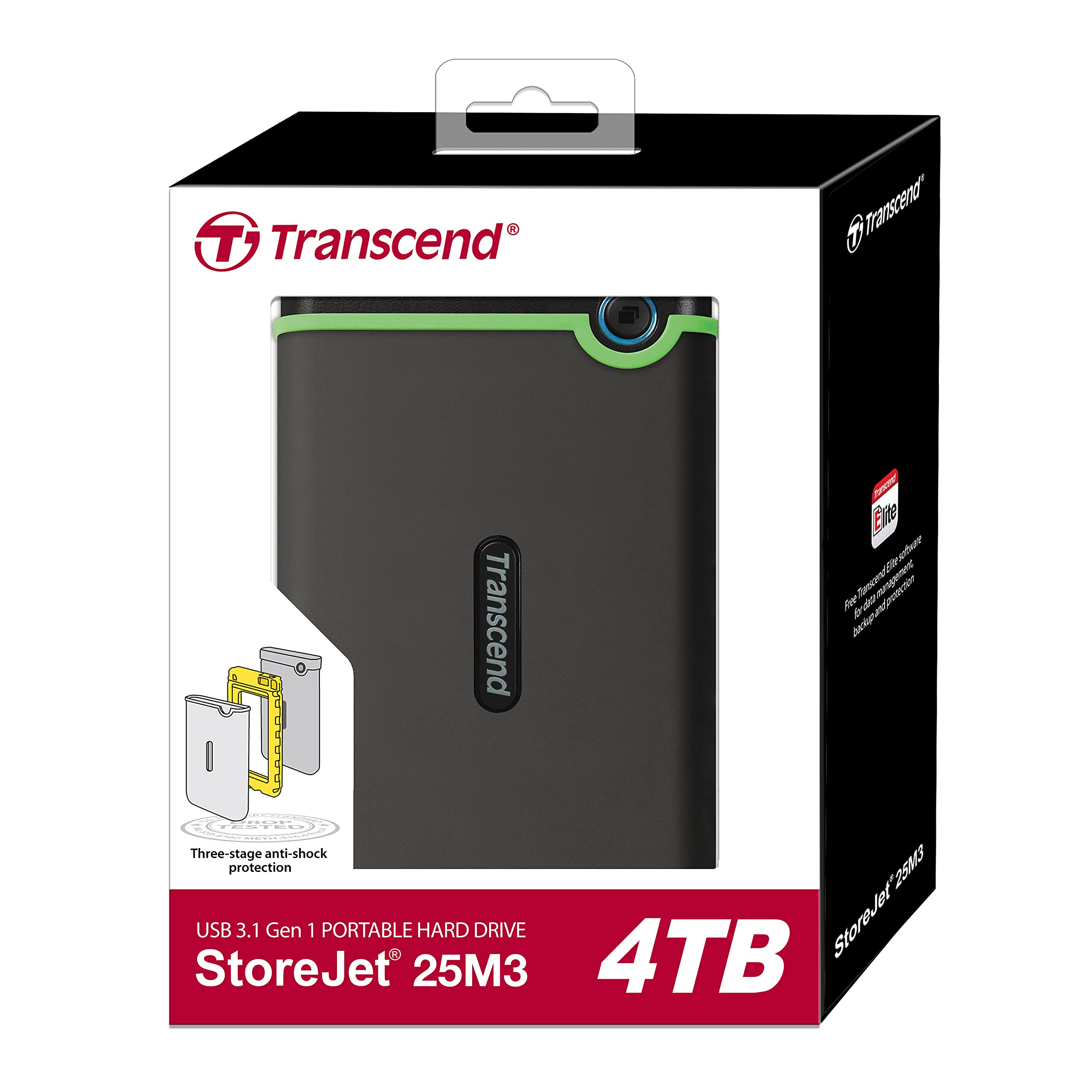 Transcend StoreJet External Hard Drive 1TB - Reliable Portable Storage Solution - Joche
